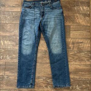 George Men's Straight Leg Dark Blue Jeans